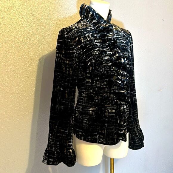Armani collezioni women’s button front velvet blazer size 10 - Picture 3 of 11